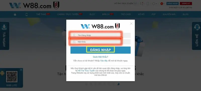 Hướng Dẫn Đăng Nhập W88 Nhận Thưởng 188K Rút Ngay